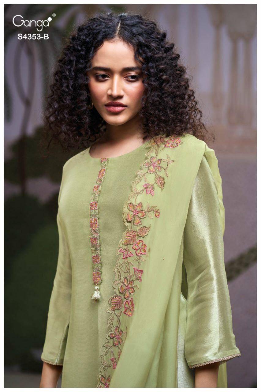 Ganga Glorina 4353 Wholesale dress materials price list